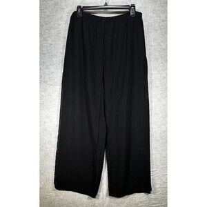 Ronnie Nicole Womens Black Pants Size Petite Large Elastic Waist Sheer Flowy